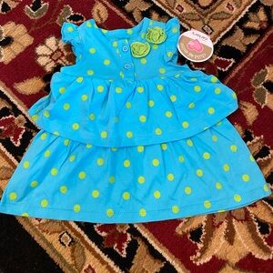 NWT Carter’s 0-3M Blue Dress with Yellow Polka Dots